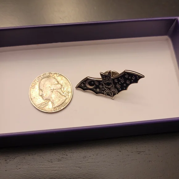 Night Sky Bat Enamel Pin - Picture 4 of 4